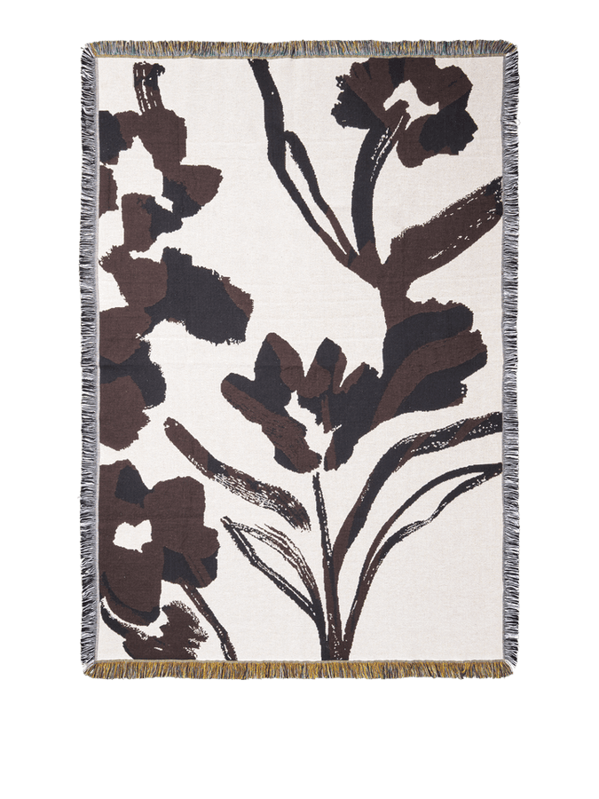 Ferm Living - Cilla Tapestry Blanket -Off-White/Dark Grape